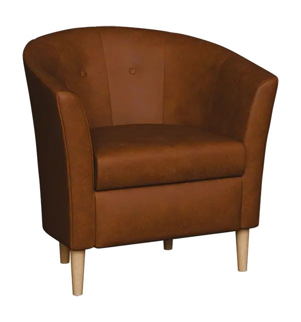 CHARLOTTE 1, křeslo, broušená látka koňak